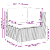 7 Piece Garden Sofa Set with Cushions Grey Poly Rattan