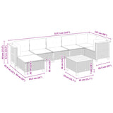 8 Piece Garden Sofa Set with Cushions Grey Poly Rattan