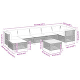 8 Piece Garden Sofa Set with Cushions Black Poly Rattan