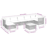 8 Piece Garden Sofa Set with Cushions Beige Poly Rattan