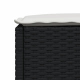 7 Piece Garden Sofa Set with Cushions Black Poly Rattan