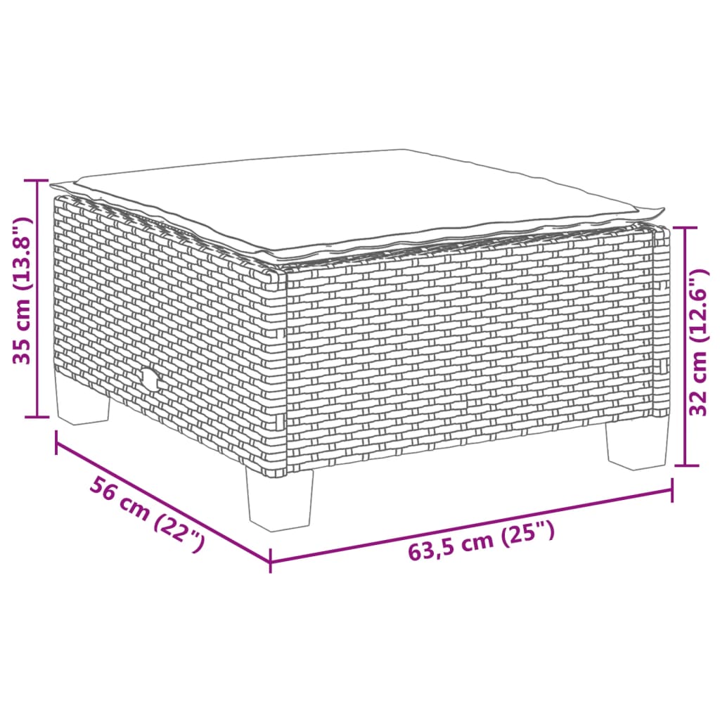 7 Piece Garden Sofa Set with Cushions Grey Poly Rattan