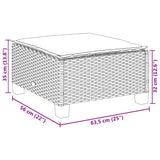 7 Piece Garden Sofa Set with Cushions Grey Poly Rattan