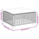 7 Piece Garden Sofa Set with Cushions Black Poly Rattan