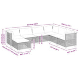 7 Piece Garden Sofa Set with Cushions Beige Poly Rattan