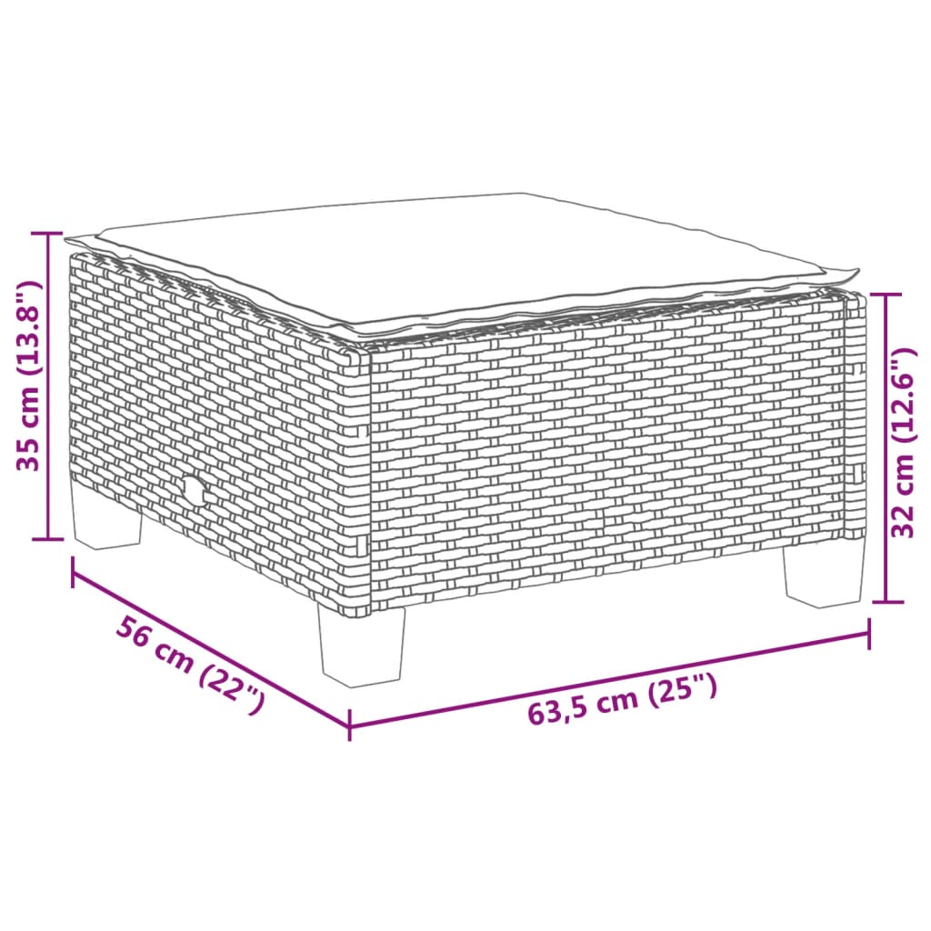 6 Piece Garden Sofa Set with Cushions Grey Poly Rattan