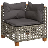 6 Piece Garden Sofa Set with Cushions Grey Poly Rattan - Top-Down View