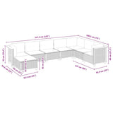 8 Piece Garden Sofa Set with Cushions Grey Poly Rattan