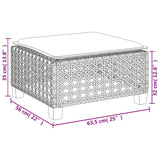 8 Piece Garden Sofa Set with Cushions Black Poly Rattan