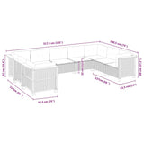 9 Piece Garden Sofa Set with Cushions Black Poly Rattan