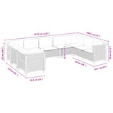 9 Piece Garden Sofa Set with Cushions Grey Poly Rattan
