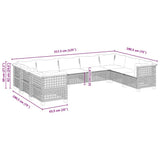 9 Piece Garden Sofa Set with Cushions Beige Poly Rattan