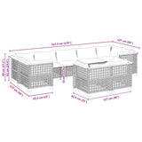 9 Piece Garden Sofa Set with Cushions Black Poly Rattan