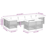 9 Piece Garden Sofa Set with Cushions Beige Poly Rattan