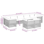 9 Piece Garden Sofa Set with Cushions Beige Poly Rattan