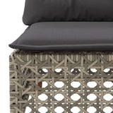 10 Piece Garden Sofa Set with Cushions Grey Poly Rattan - Rear View