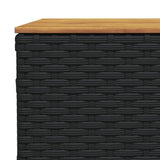 11 Piece Garden Sofa Set with Cushions Black Poly Rattan - Close-Up Angle