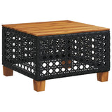 11 Piece Garden Sofa Set with Cushions Black Poly Rattan - 45-Degree Angle