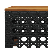 11 Piece Garden Sofa Set with Cushions Black Poly Rattan - Close-Up Angle