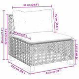 11 Piece Garden Sofa Set with Cushions Beige Poly Rattan - Extra Image