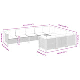 10 Piece Garden Sofa Set with Cushions Grey Poly Rattan