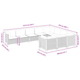 10 Piece Garden Sofa Set with Cushions Grey Poly Rattan - Rear View