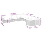 10 Piece Garden Sofa Set with Cushions Black Poly Rattan