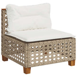 10 Piece Garden Sofa Set with Cushions Beige Poly Rattan - Top-Down View