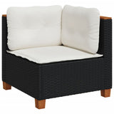 11 Piece Garden Sofa Set with Cushions Black Poly Rattan - Top-Down View