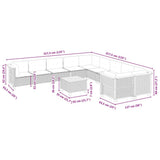 11 Piece Garden Sofa Set with Cushions Black Poly Rattan