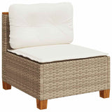11 Piece Garden Sofa Set with Cushions Beige Poly Rattan - Top-Down View