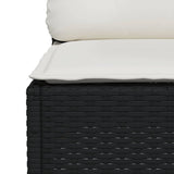 11 Piece Garden Sofa Set with Cushions Black Poly Rattan - Rear View