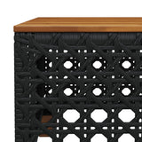 11 Piece Garden Sofa Set with Cushions Black Poly Rattan - Close-Up Angle