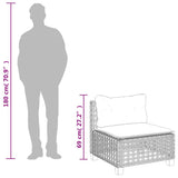 11 Piece Garden Sofa Set with Cushions Beige Poly Rattan - Extra Image