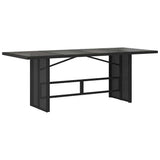 Garden Dining Set with Cushion 9 pcs Black Poly Rattan