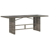 Garden Dining Set with Cushion 7 pcs Grey Poly Rattan - 45-Degree Angle