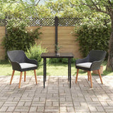 Garden Dining Set 3 pcs Black Poly Rattan - Top-Down View