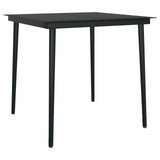 Garden Dining Set 5 pcs Black Poly Rattan