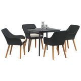 Garden Dining Set 5 pcs Black Poly Rattan