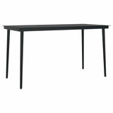 Garden Dining Set with Cushion 5 pcs Black Poly Rattan