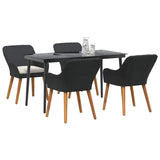 Garden Dining Set with Cushion 5 pcs Black Poly Rattan - Side View
