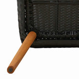 Garden Dining Set 3 pcs Black Poly Rattan - Extra Image
