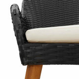 Garden Dining Set 3 pcs Black Poly Rattan