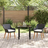 Garden Dining Set 3 pcs Black Poly Rattan - Top-Down View
