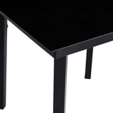 Garden Dining Set with Cushion 5 pcs Black Poly Rattan