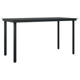 Garden Dining Set with Cushion 5 pcs Black Poly Rattan - 45-Degree Angle