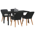 Garden Dining Set 5 pcs Black Poly Rattan