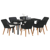 Garden Dining Set 7 pcs Black Poly Rattan