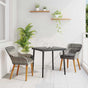 Garden Dining Set 3 pcs Grey Poly Rattan