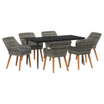 Garden Dining Set 7 pcs Grey Poly Rattan